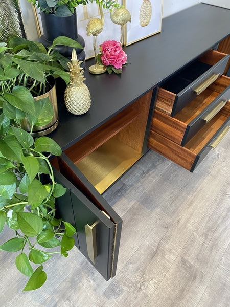 Mid century modern painted black g plan sideboard – A rare vintage treasure
