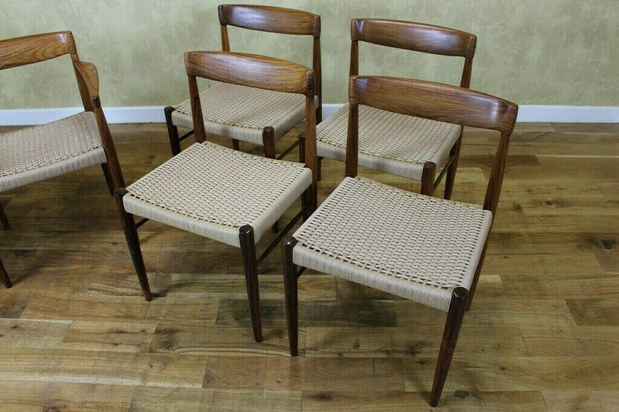 Danish bramin dining table and 6 papercord chairs – A rare vintage treasure