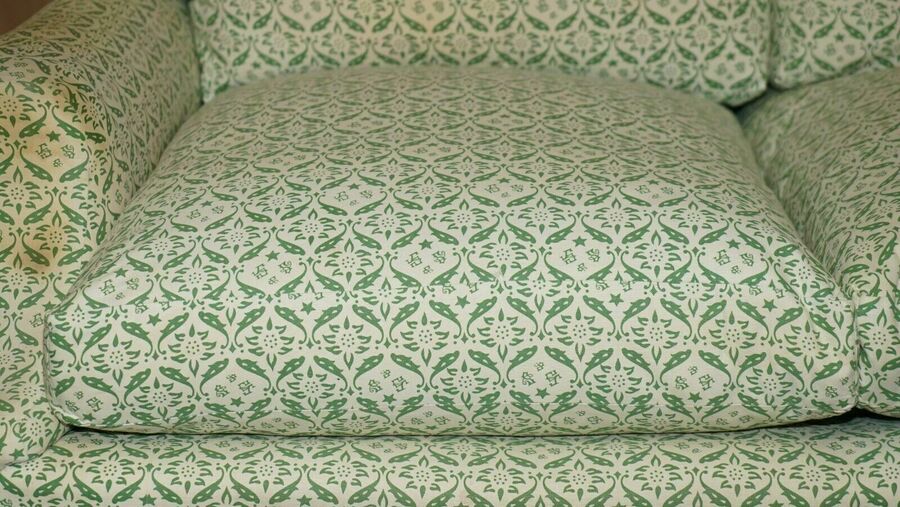 Comfortable howard & son's chairs ltd ticking fabric sofa feather fill cushions – A rare vintage treasure