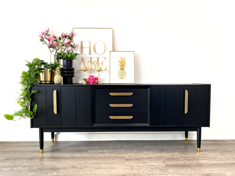 Mid century modern painted black g plan sideboard – A rare vintage treasure