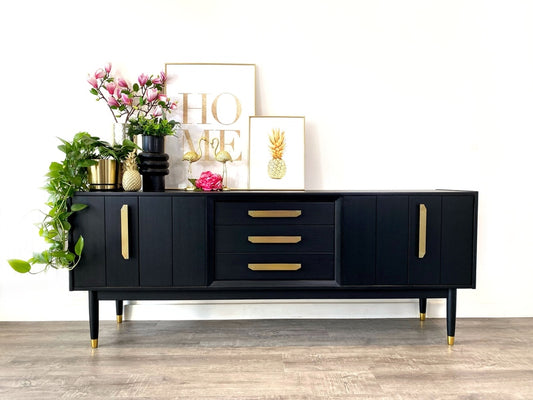 Mid century modern painted black g plan sideboard – A rare vintage treasure