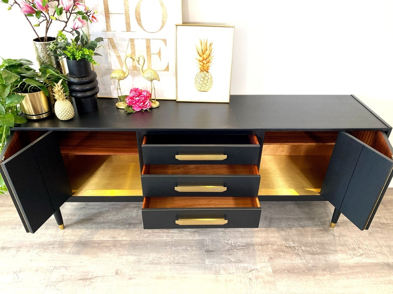 Mid century modern painted black g plan sideboard – A rare vintage treasure