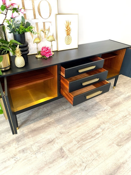 Mid century modern painted black g plan sideboard – A rare vintage treasure