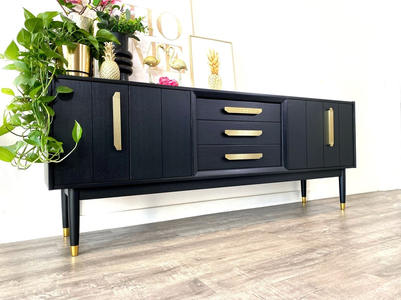 Mid century modern painted black g plan sideboard – A rare vintage treasure