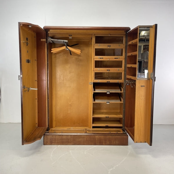 Art deco mahogany gentlemans wardrobe by compactom – A rare vintage treasure