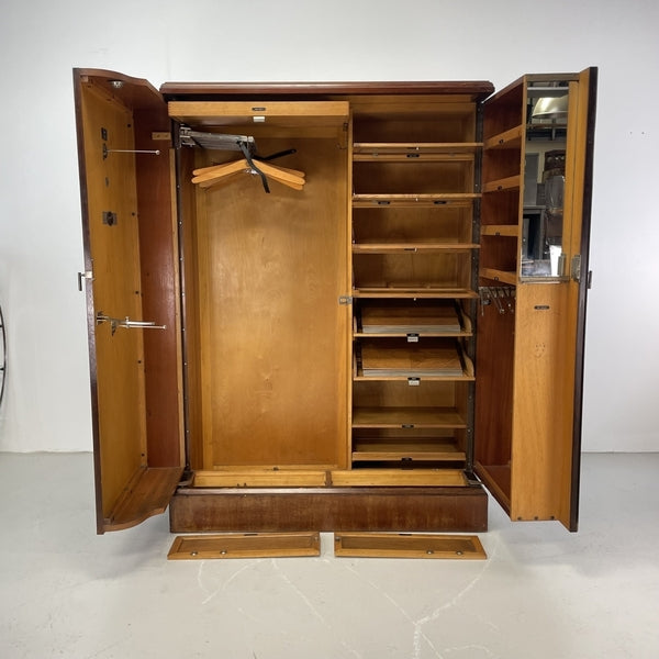 Art deco mahogany gentlemans wardrobe by compactom – A rare vintage treasure