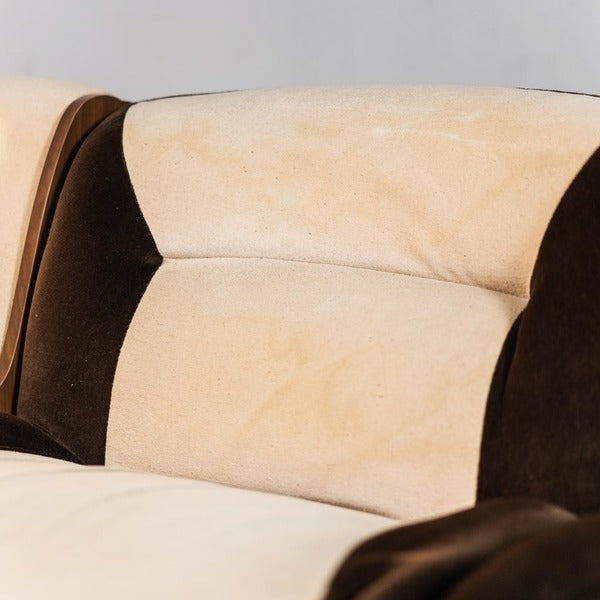 4 seater radio sofa in 1970s vintage modern velvet – A rare vintage treasure