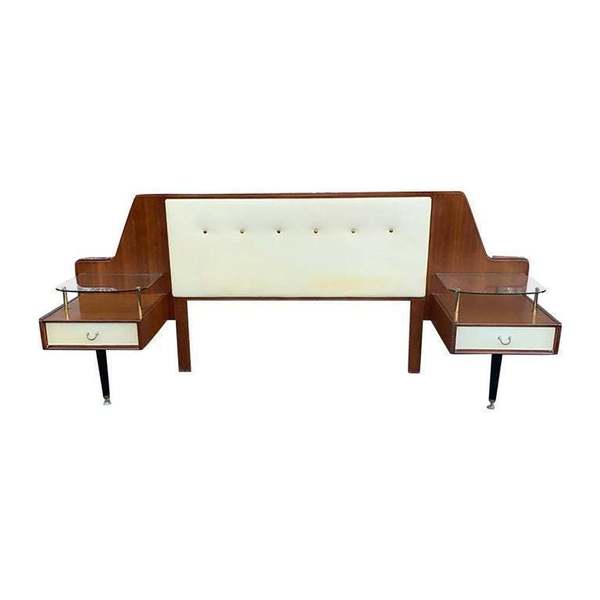 Midcentury g plan e gomme headboard with bedside – A rare vintage treasure